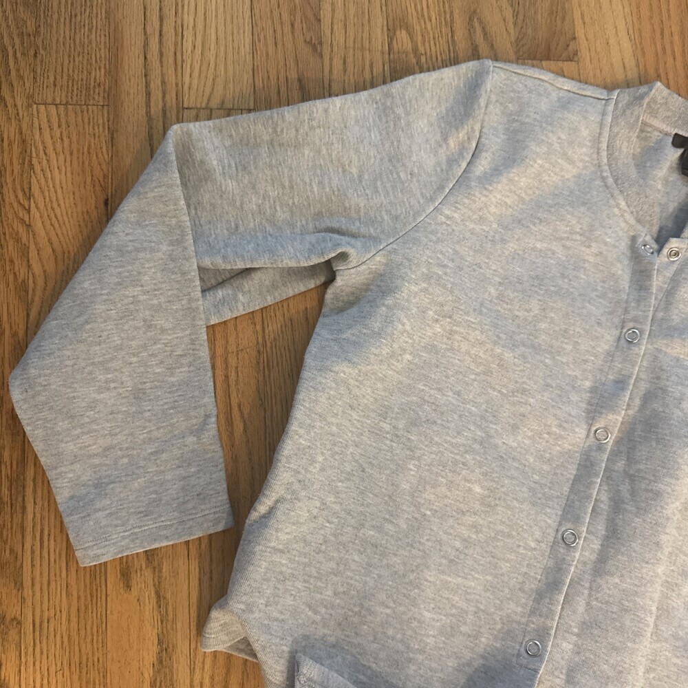 J.Crew Jacket Tie Front Cardigan Sweater Snap Long Sleeve Shirt Gray Women Large - Picture 4 of 10